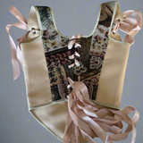 Lace-up Vintage Tapestry Corset Top, "Stag” Pattern