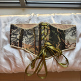 Vintage Tapestry Front Lace-up Corset Belt, "Camwood”