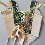 Lace-up Vintage Tapestry Corset Top, "Pine Forest” Pattern