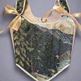 Lace-up Vintage Tapestry Corset Top, "Pine Forest” Pattern