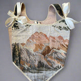 Lace-up Vintage Tapestry Corset Top, "Alpenglow” Pattern