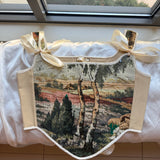 Lace-up Vintage Tapestry Corset Top, “Meadowlight”