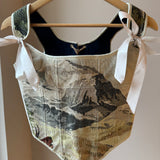 Lace-up Vintage Tapestry Corset Top, “Mountains” Pattern