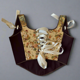 Lace-up Vintage Tapestry Corset Top, “Wildbriar”