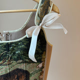 Lace-up Vintage Tapestry Corset Top, “Stag on a Lawn” Pattern