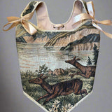 Lace-up Vintage Tapestry Corset Top, "Twin Deer” Pattern