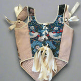 Lace-up Vintage Tapestry Corset Top, "Alpenglow” Pattern