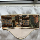 Vintage Tapestry Back Lace-up Corset Belt, "Deer in the Woods” Pattern