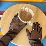 Long Gloves, “Pearls” in Black