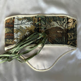 Vintage Tapestry Back Lace-up Corset Belt, "Pine Forest” pattern