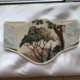 Vintage Tapestry Back Lace-up Corset Belt, "Riviera” Pattern
