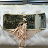 Vintage Tapestry Back Lace-up Corset Belt, "Evergreen” Pattern