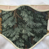 Vintage Tapestry Back Lace-up Corset Belt, "Evergreen” Pattern