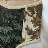 Vintage Tapestry Back Lace-up Corset Belt, "Evergreen” Pattern