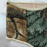Vintage Tapestry Back Lace-up Corset Belt, "Evergreen” Pattern