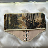 Vintage Tapestry Front Lace-up Corset Belt, “Hollow” pattern