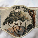 Vintage Tapestry Back Lace-up Corset Belt, "Riviera” Pattern