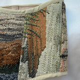 Vintage Tapestry Back Lace-up Corset Belt, "Pheasants” Pattern
