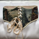 Vintage Tapestry Front Lace-up Corset Belt, “Hollow” pattern