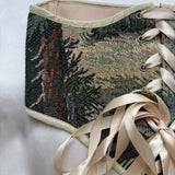 Vintage Tapestry Front Lace-up Corset Belt, “Hollow” pattern