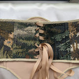 Vintage Tapestry Back Lace-up Corset Belt, "Glen” Pattern