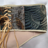 Vintage Tapestry Back Lace-up Corset Belt, "Pheasants” Pattern
