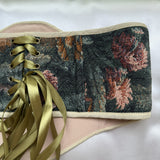 Vintage Tapestry Back Lace-up Corset Belt, "Daybreak” Pattern