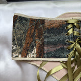Vintage Tapestry Back Lace-up Corset Belt, "Daybreak” Pattern