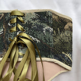 Vintage Tapestry Back Lace-up Corset Belt, “Thicket”
