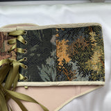 Vintage Tapestry Back Lace-up Corset Belt, "Riviera” Pattern