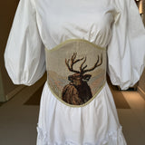 Vintage Tapestry Back Lace-up Corset Belt, "Daybreak” Pattern