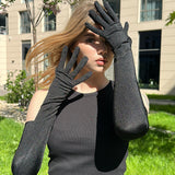 Long Opera Gloves in Black