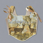 Lace - up Vintage Tapestry Corset Top, “Antlersong” - Stashe