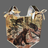 Lace - up Vintage Tapestry Corset Top, "Bears” Pattern - Stashe