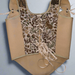 Lace - up Vintage Tapestry Corset Top, "Country Pond” Pattern - Stashe