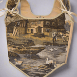 Lace - up Vintage Tapestry Corset Top, "Country Pond” Pattern - Stashe