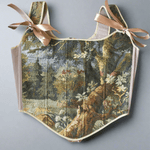 Lace - up Vintage Tapestry Corset Top, “Deepwood” - Stashe