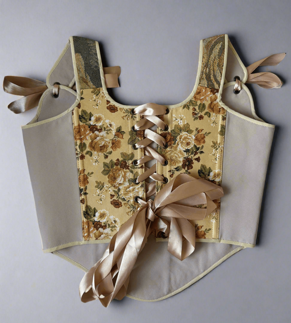 Lace - up Vintage Tapestry Corset Top, “Deepwood” - Stashe