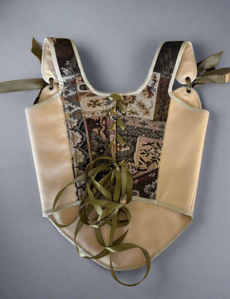 Lace - up Vintage Tapestry Corset Top, "Deer” Pattern - Stashe