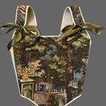 Lace - up Vintage Tapestry Corset Top, "Forest” Pattern - Stashe