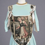 Lace - up Vintage Tapestry Corset Top, "Girl with Geese” Pattern - Stashe
