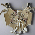 Lace - up Vintage Tapestry Corset Top, “Meadowlight” - Stashe
