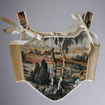 Lace - up Vintage Tapestry Corset Top, “Meadowlight” - Stashe