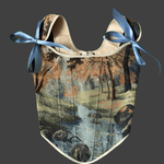 Lace - up Vintage Tapestry Corset Top, "River” Pattern - Stashe
