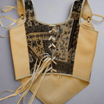 Lace - up Vintage Tapestry Corset Top, "River Scene” Pattern - Stashe