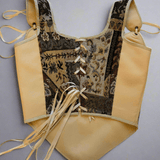 Lace - up Vintage Tapestry Corset Top, "River Scene” Pattern - Stashe