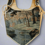 Lace - up Vintage Tapestry Corset Top, "River Scene” Pattern - Stashe