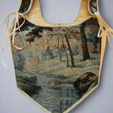 Lace - up Vintage Tapestry Corset Top, "River Scene” Pattern - Stashe
