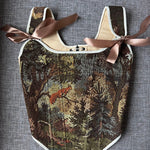 Lace - up Vintage Tapestry Corset Top, "Squirrel” Pattern - Stashe