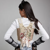 Lace - up Vintage Tapestry Corset Top, "Stag Majesty” Pattern - Stashe